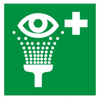 Rettungszeichen Augenspleinrichtung ISO7010- Hinweisschild nachleuchtend Kunststoff 15x15cm